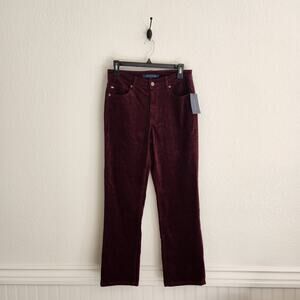 Tommy Hilfiger Women's‎ Size 4 Maroon Corduroy Straight Leg Pants NWT